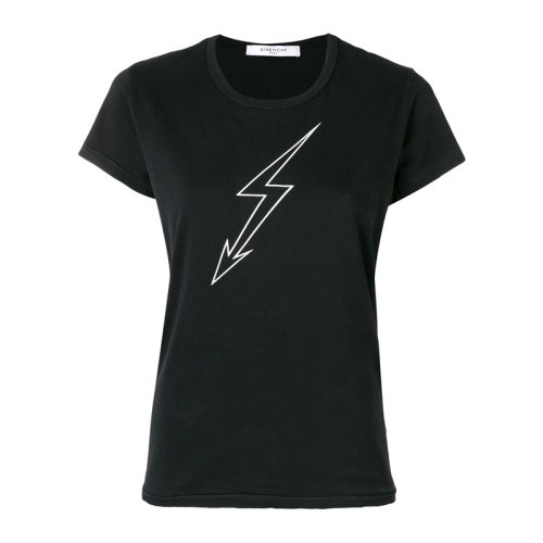 Givenchy/紀梵希  女裝 服裝 黑色棉質(zhì)閃電箭頭印花圓領 女士短袖T恤