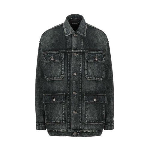 Balenciaga/巴黎世家  男裝 時尚 字母徽標(biāo)圖案 男士黑色棉質(zhì)夾克 626120TIW253964 HKY015678