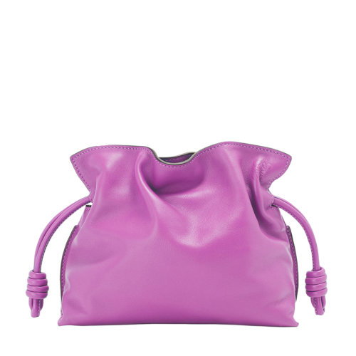 LOEWE/羅意威 Flamenco系列 女士迷你亮紫色納帕小牛皮單肩手拿包0010640407