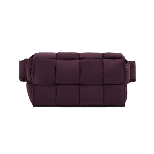 Bottega Veneta/葆蝶家 22新款 男士迷你神秘紫色尼龍翻蓋磁扣開(kāi)合腰包679763VBO806172