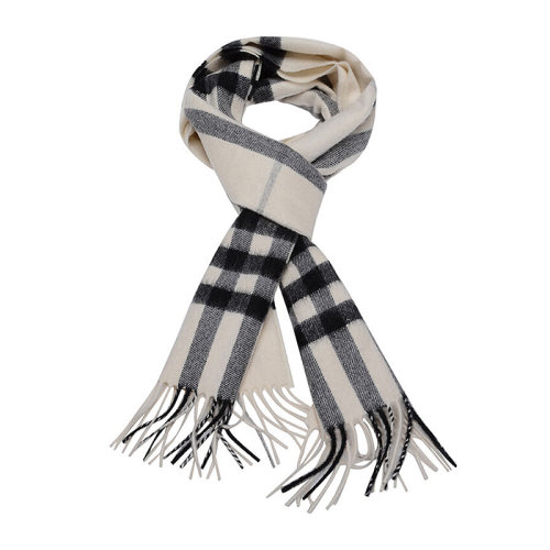 BURBERRY/博柏利 男女通用 中性灰白格紋混合材質格紋羊絨圍巾圍脖 3994123