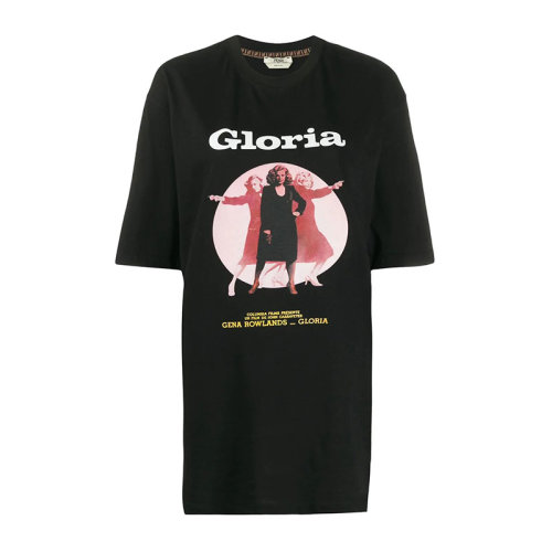 FENDI/芬迪  女裝 時尚百搭 圖案裝飾 圓領 女士黑色棉質短袖T恤 FS7261A5ZBF0GME  HKY0640