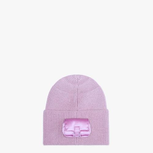  FENDI芬迪 22年秋冬 男士 帽子 豆沙紫針織帽 FXQ941ANCAF0KWF