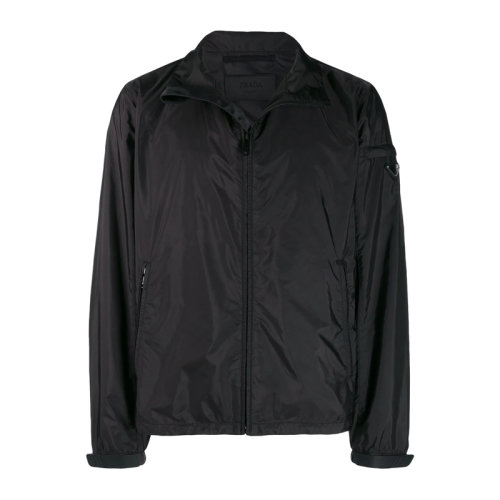 PRADA/普拉達(dá) 男士黑色尼龍外套 SGB120-Q04-F0002