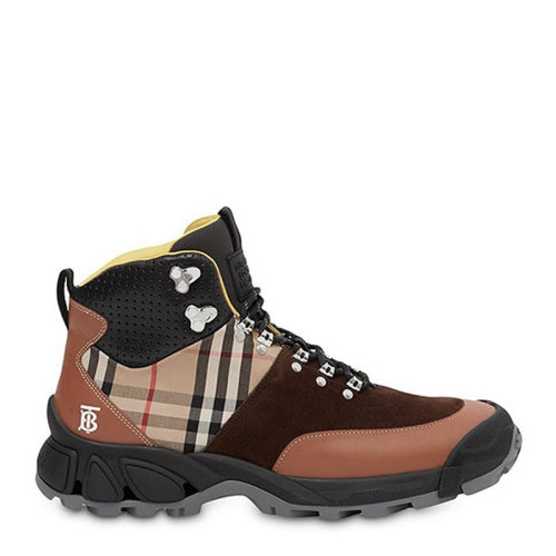 BURBERRY/博柏利【21春夏新款】男士多色小牛皮后跟TB字母LOGO高幫鞋系帶鞋休閑鞋運(yùn)動(dòng)鞋短靴男鞋 8018253