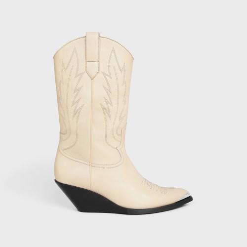  CELINE賽琳思琳 22年秋冬 男士 短靴 CELINE MOON牛皮革金屬鞋頭高筒靴 350723492C.11LY