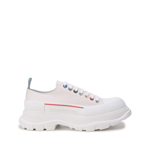 Alexander McQueen/亞歷山大麥昆【22春夏新款】男士織物/橡膠系帶厚底休閑鞋 604257 W4MVG