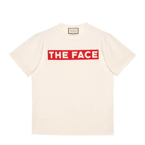 GUCCI 古馳  男裝 服裝 白裝Oversize棉質(zhì)個性字母設(shè)計休閑圓領(lǐng) 男士短袖T恤