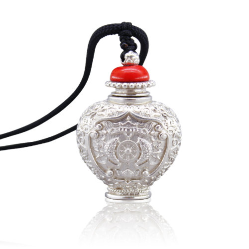 【限時送價值699元鐵皮石斛粉禮盒】maijinwang/買金網 銀飾鍺銀項鏈吊墜 第三代能量守護瓶 送禮長輩老人健康應急 禮物 吉祥款