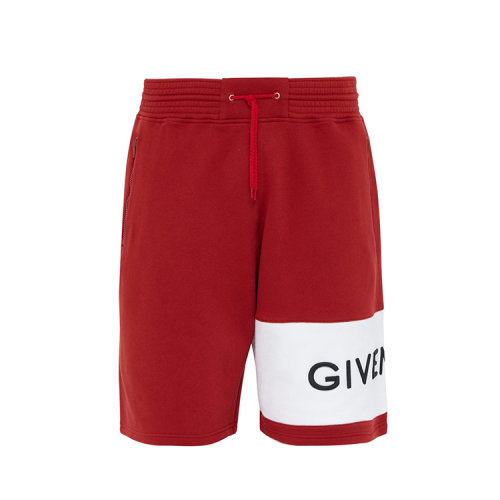 Givenchy/紀(jì)梵希 男褲 男士 紅色棉質(zhì)時尚短褲BM509F30AF-601