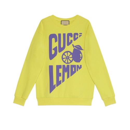  GUCCI古馳 22年秋冬 女士 “Lemon Gucci”印花棉質(zhì)衛(wèi)衣 617964 XJDZC 7253