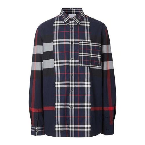  BURBERRY/博柏利 男士深藍(lán)色棉質(zhì)長袖襯衫 80256151 PLFSX