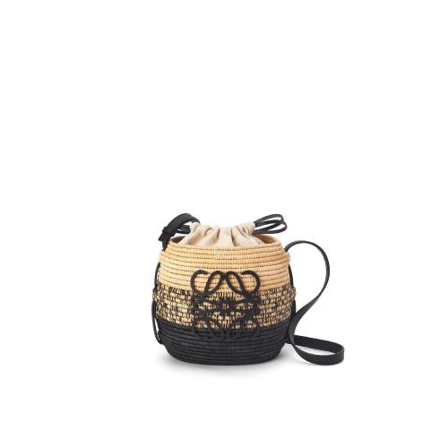  LOEWE羅意威 22年秋冬 女士 單肩包 Beehive Basket bag in raffia and calfskin A223Z48X05-2
