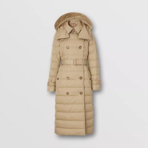  BURBERRY 22年秋冬 女士 可拆式連帽棉質(zhì)嘎巴甸羽絨服 80446791