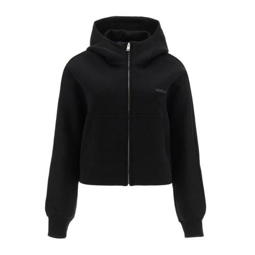 PRADA/普拉達(dá) /普拉達(dá) 女士黑色拉鏈徽標(biāo)外套138562 1MOA F0002