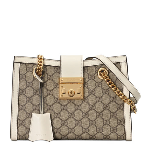 GUCCI 古馳 新款  Padlock系列 女士帆布配皮手提包托特包單肩包