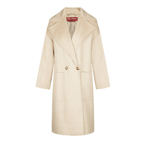 MaxMara/麥絲瑪拉 女裝  女士卡其色混紡翻領(lǐng)時(shí)尚百搭秋冬大衣  RIVOLO 001