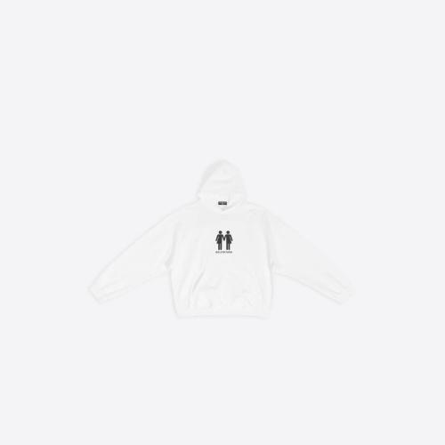  BALENCIAGA巴黎世家 22年秋冬 女士 衛(wèi)衣 Mens Pride 22 Hoodie Boxy Fit in White 651799TMVO