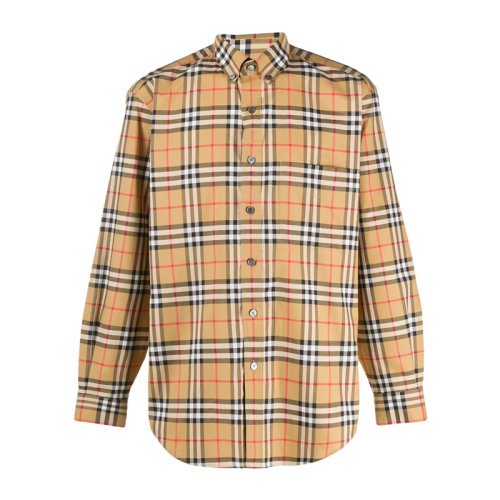 BURBERRY/博柏利 早秋新款 男裝 服飾 經典格紋 藍色長袖上衣  男士長袖襯衫 8018638