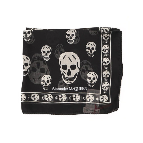 Alexander McQueen/亞歷山大麥昆  女士 骷髏頭 時尚百搭 絲質(zhì)圍巾絲巾 5577174Q0601074