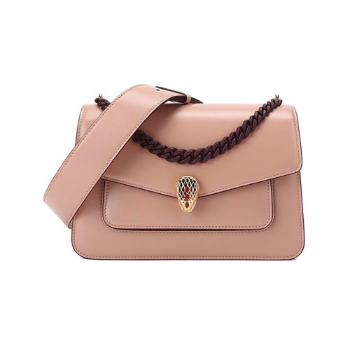 BVLGARI/寶格麗 女士SERPENTI FOREVER系列皮革中號蛇頭扣手提單肩斜挎包 290978