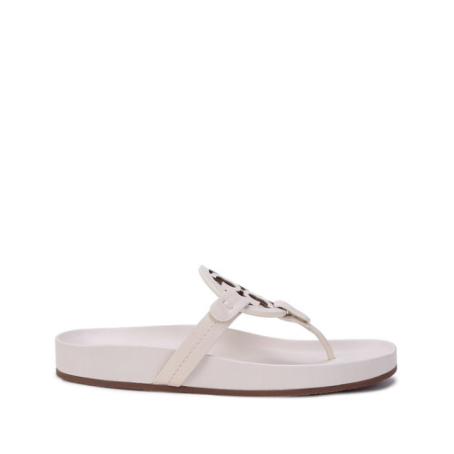 Tory Burch/湯麗柏琦【22春夏新款】托里·伯奇 女士MILLER系列皮革雙T LOGO拖鞋涼拖人字拖 81032