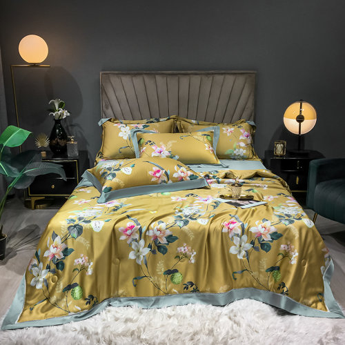 Fantti /芬緹 床上用品60天絲數(shù)碼印花夏被四件套空調(diào)被夏涼被單雙人薄被床品套件-西廂記