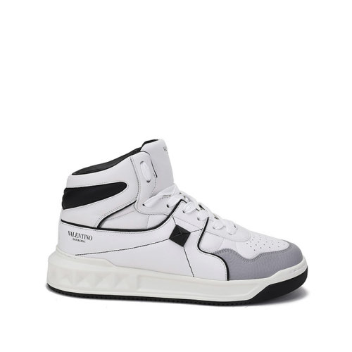 Valentino/華倫天奴 男士軟羊革ONE STUD超大鉚釘中幫系帶休閑運動鞋 WY2S0E63 NWN