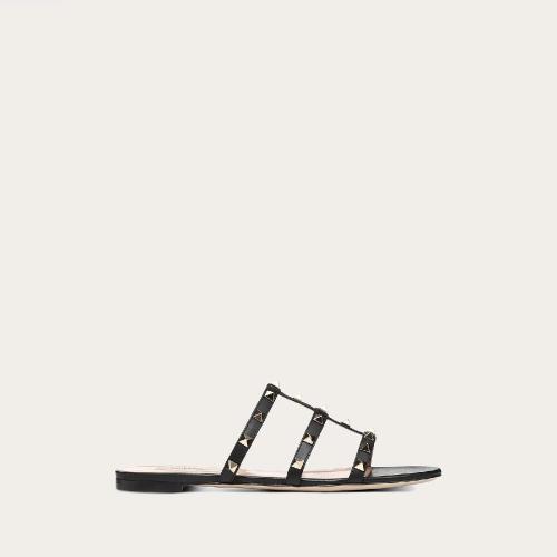  VALENTINO華倫天奴 22年春夏 女士 拖鞋 ROCKSTUD 拖鞋式平底鉚釘涼鞋 ZW2S0C49VOD0NO