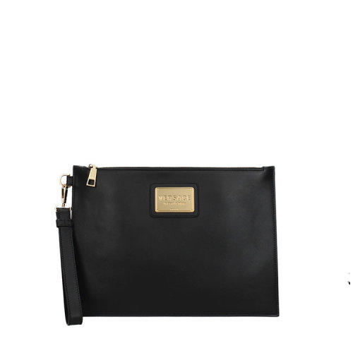 VERSACE/范思哲  男士 黑色皮質(zhì)品牌LOGO手拿包 DP85102 DVIT88 D41TR HJH0015X