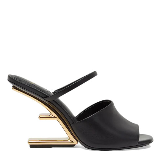 FENDI/芬迪      女士黑色皮革細高跟涼鞋8R8212NA7F0QA1