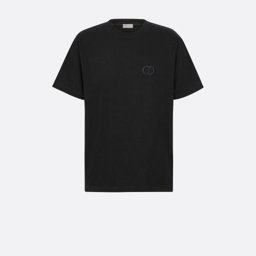  DIOR迪奧 22年秋冬 男士 短袖t恤 恤-黑色棉質(zhì)密紡平紋針織布cd-icon 943J605A0554_C989 預(yù)定商品1-3周發(fā)貨