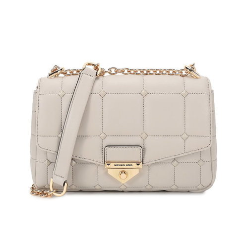 【高圓圓同款】Michael Kors/邁克·科爾斯  MK女包 SOHO系列羊皮鉚釘裝飾手提單肩斜挎包 30S1G1SL3L