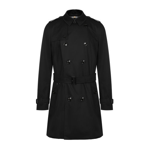 BURBERRY/博柏利 巴寶莉 純棉雙排扣附腰帶中長款經(jīng)典風衣 肯辛頓版型風衣 男士外套 專柜同款 男士風衣 大衣