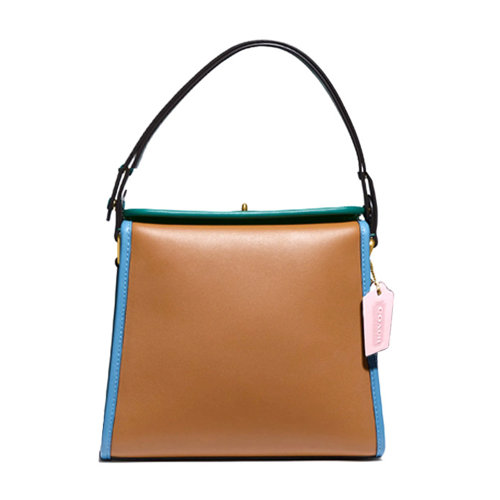 COACH/蔻馳 女包 Originals系列 女士時尚復(fù)古手提包 155 棕色拼色