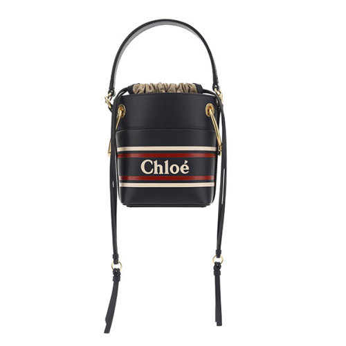 CHLOE/克洛伊  春夏 mini號(hào) 水桶包 女性 手提包 LOGO 黑色 單肩包 C19SS129A84D4