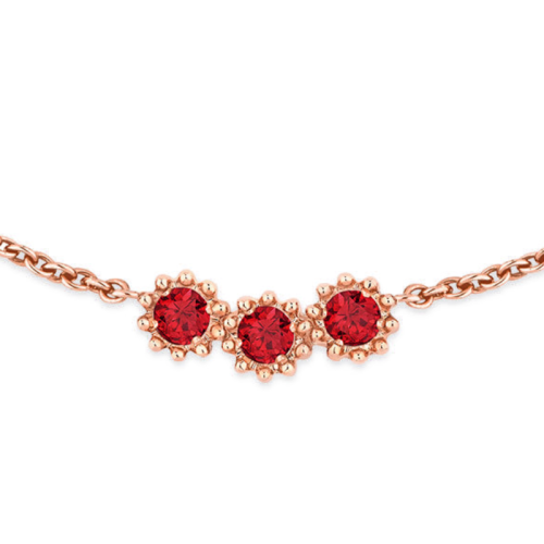 DIOR/迪奧  女士MIMIROSE 18K金玫瑰金色和紅寶石手鏈 JMRO95008_0000