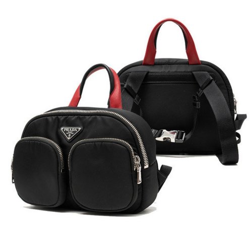  PRADA/普拉達(dá) 女士黑色尼龍雙肩包 1BZ049 2CKI F0D9A PLSX