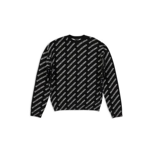  BALENCIAGA巴黎世家 22年秋冬 男士 針織衫 滿印迷你標(biāo)識(shí)開衫 719654T16601070