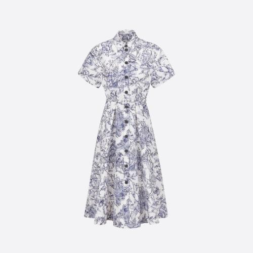  DIOR迪奧 22年秋冬 女士 連衣裙 Robe-chemise a ceinture 311R4_3137_X0825