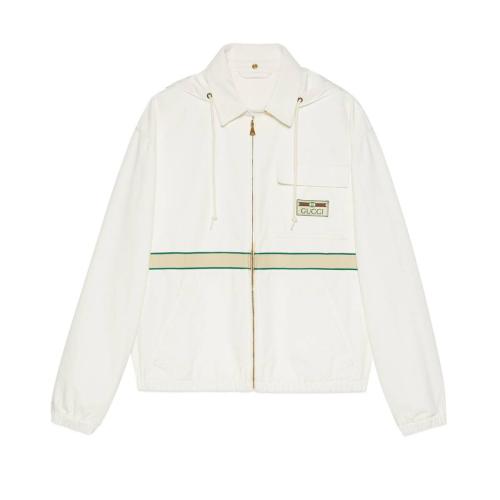  GUCCI古馳 22年秋冬 男士 飾復(fù)古標(biāo)簽棉質(zhì)夾克 655708 XDBPZ 9692