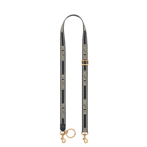 DIOR/迪奧  微型藍(lán)色可調(diào)節(jié)“ Christian Dior”刺繡細(xì)款包帶S1094CBTE_M928