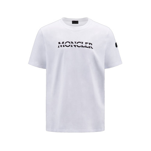 Moncler/蒙克萊 22年秋冬新款 男士光學(xué)白色純棉硅膠標(biāo)志短袖T恤H20918C00008829H8001