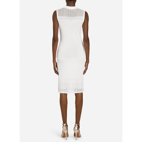 St.John/盛薔時尚鏤空無袖針織上衣女士短袖T恤K91Z013