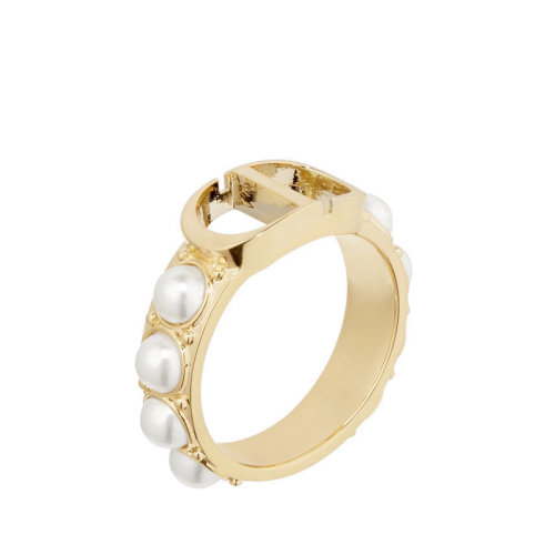 DIOR/迪奧 20 30 MONTAIGNE金色飾面樹(shù)脂圓珠戒指 R0877MTGRS_D301