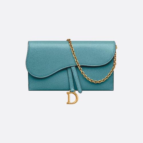  DIOR迪奧 22年秋冬 女士 單肩包 Long portefeuille a chaine Saddle S5614CCEH_M08Z