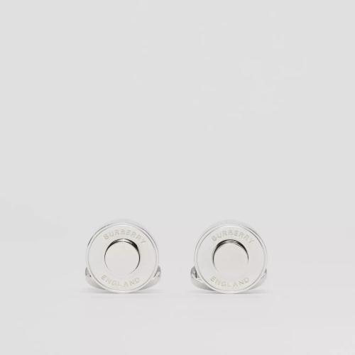 BURBERRY 22年秋冬 男士 徽標(biāo)圖案鍍鈀金袖扣 80498411