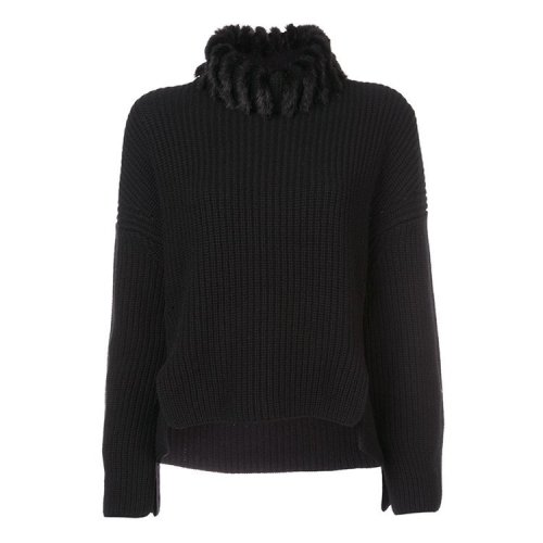 FENDI/芬迪  女士黑色羊絨時尚針織衫/毛衣 FZY720A58YF0GME