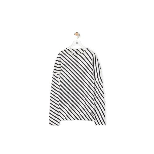  LOEWE羅意威 22年秋冬 男士 長(zhǎng)袖T恤 Diagonal stripe T-shirt in cotton H526Y22X22-4933