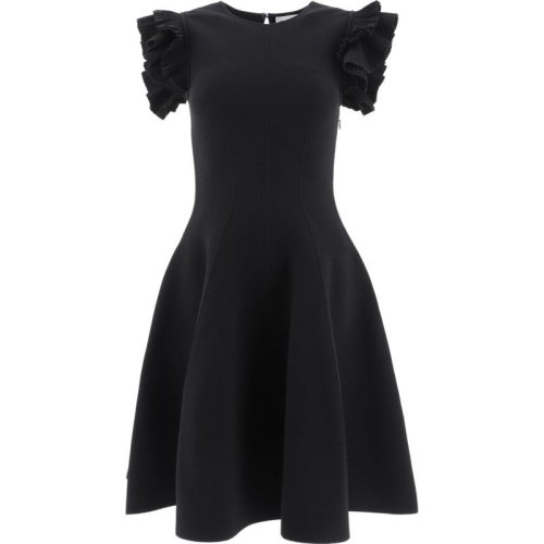  Alexander McQueen/亞歷山大麥昆 女士黑色粘膠纖維連衣裙裙子 667827 Q1AVM 1000 PLFSX